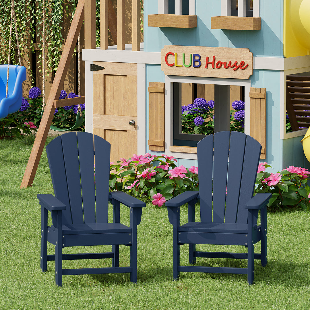 Malibu Kids Outdoor Adirondack Plastic Patio Chair (Set of 2)