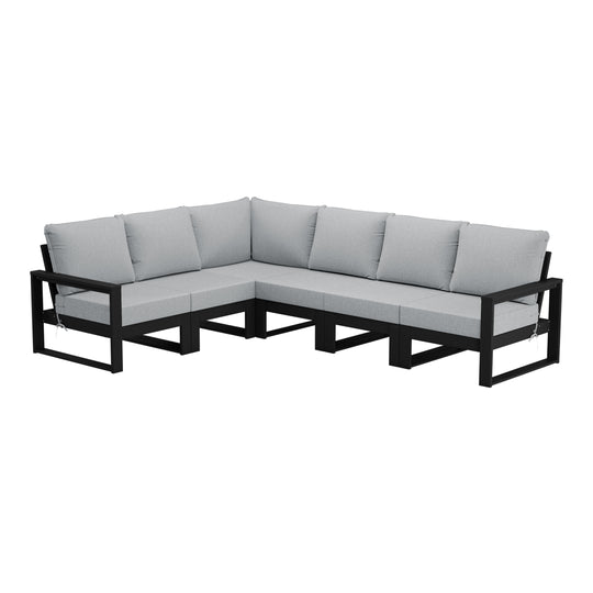 Montara 6-Piece Outdoor L-Shaped Patio Corner Sectional Sofa Conversation Set