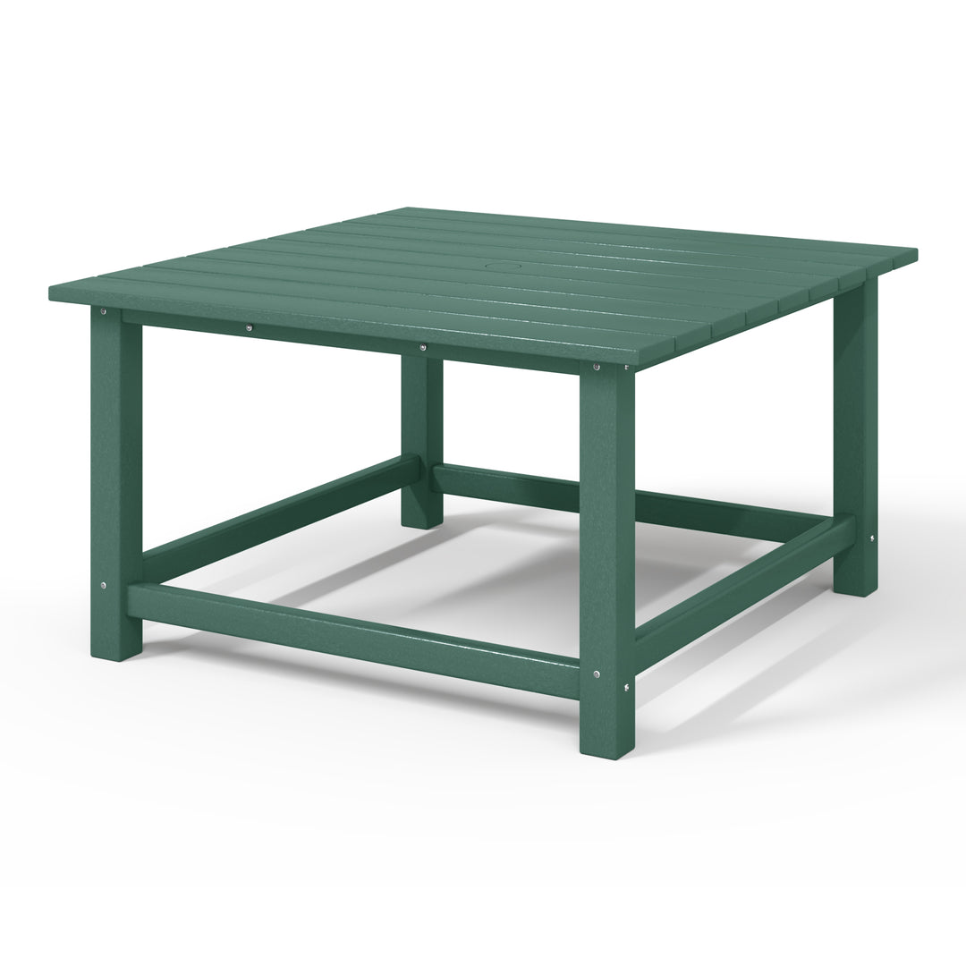 Malibu Low Outdoor HDPE Square Patio Coffee Table