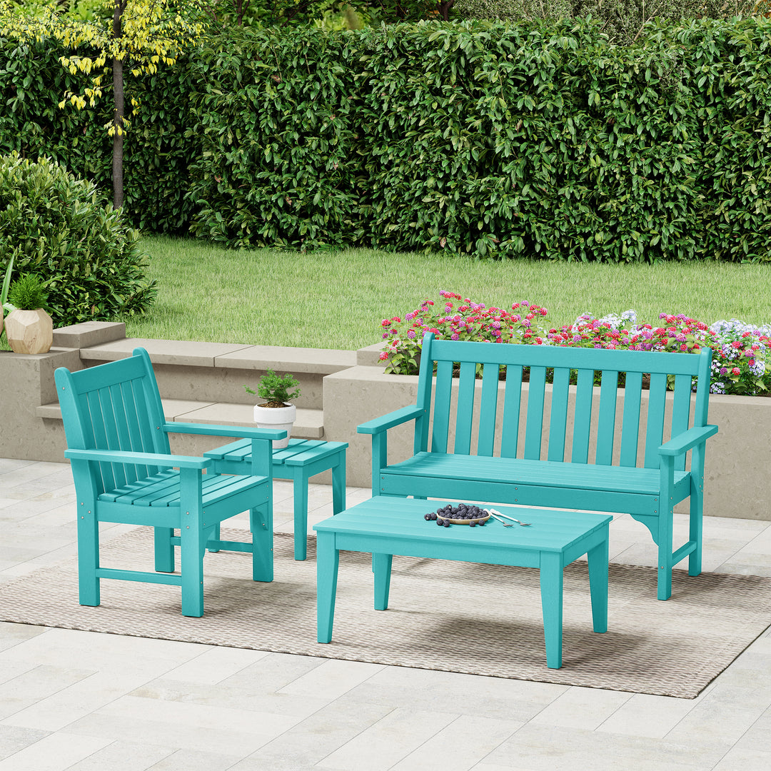 Malibu 4-Piece HDPE Outdoor Patio Furniture Couch Set