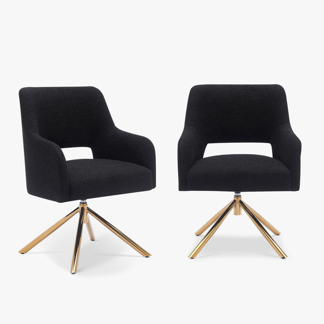Genevieve Mid-Century Modern Wide Boucle Swivel Accent Arm Chair