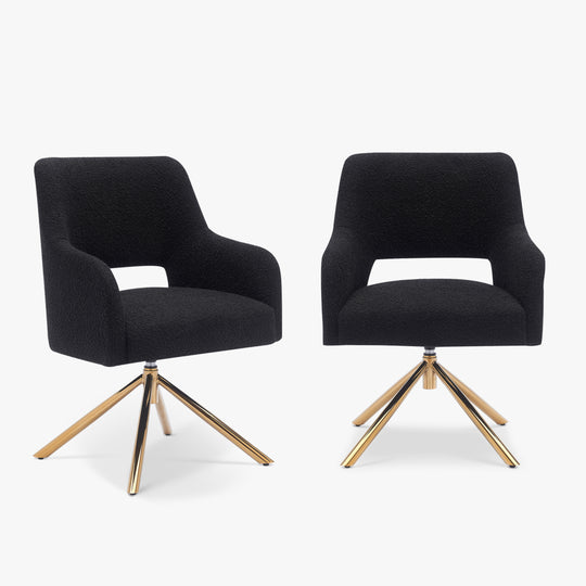 Genevieve Mid-Century Modern Wide Boucle Swivel Accent Arm Chair