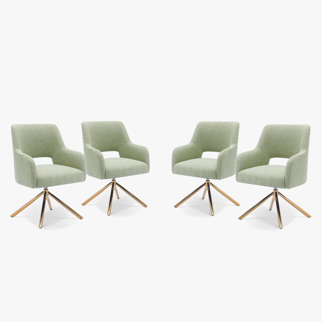 Genevieve Mid-Century Modern Wide Boucle Swivel Accent Arm Chair