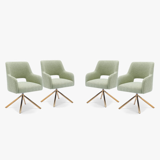 Genevieve Mid-Century Modern Wide Boucle Swivel Accent Arm Chair