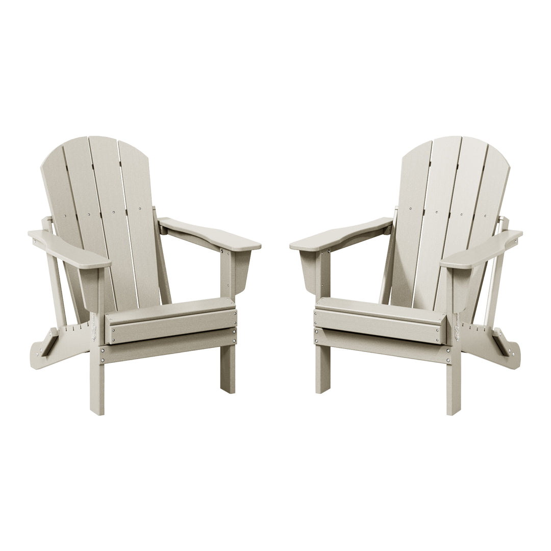 Malibu 2 piece set outdoor folding Poly Adirondack chair