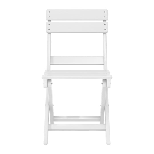 Malibu 3-Piece Outdoor HDPE Folding Patio Bistro Table and Chairs