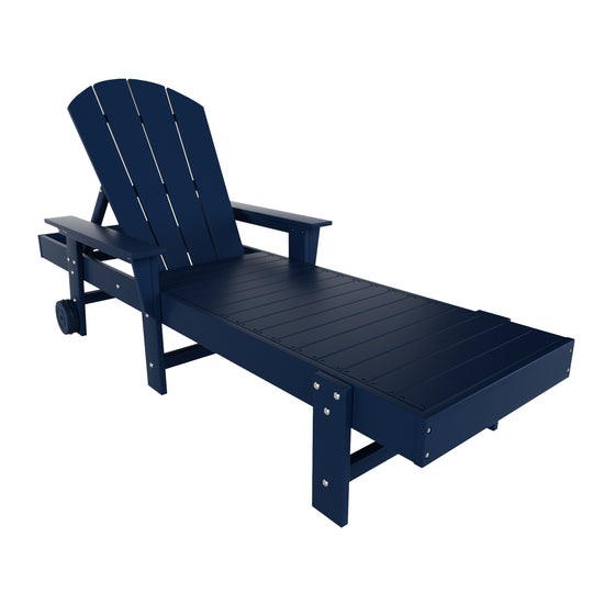 Malibu Reclining Chaise Lounge With Arms & Wheels