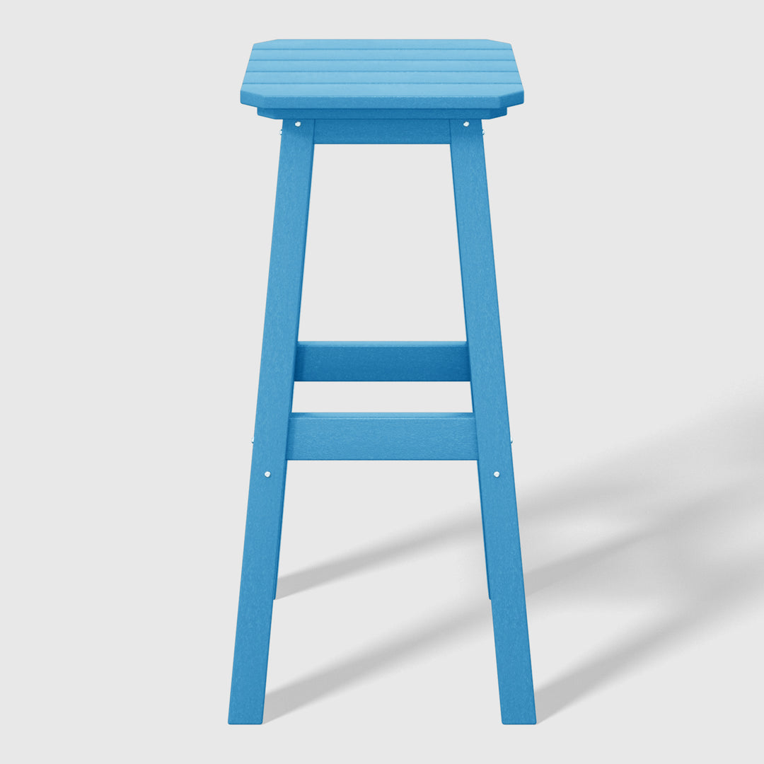 Malibu 29" HDPE Outdoor Patio Square Bar Height Bar Stool