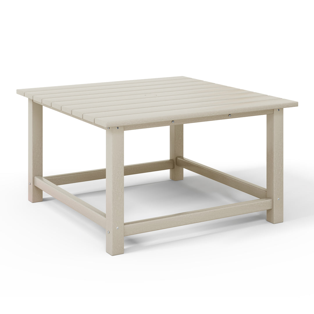 Malibu Low Outdoor HDPE Square Patio Coffee Table