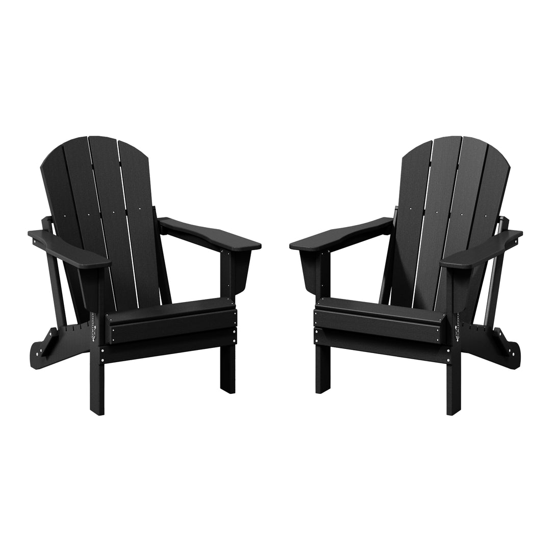 Malibu 2 piece set outdoor folding Poly Adirondack chair