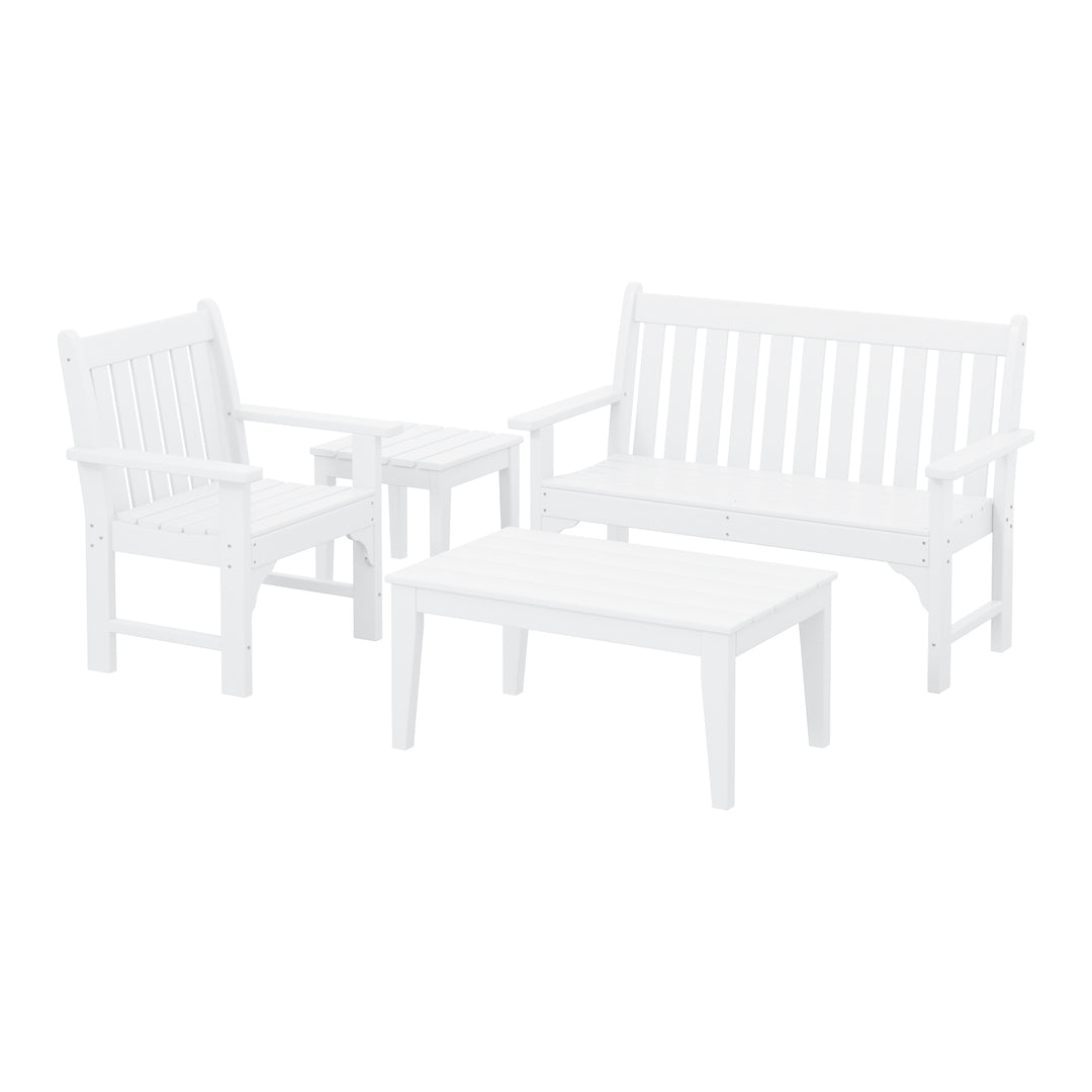 Malibu 4-Piece HDPE Outdoor Patio Furniture Couch Set