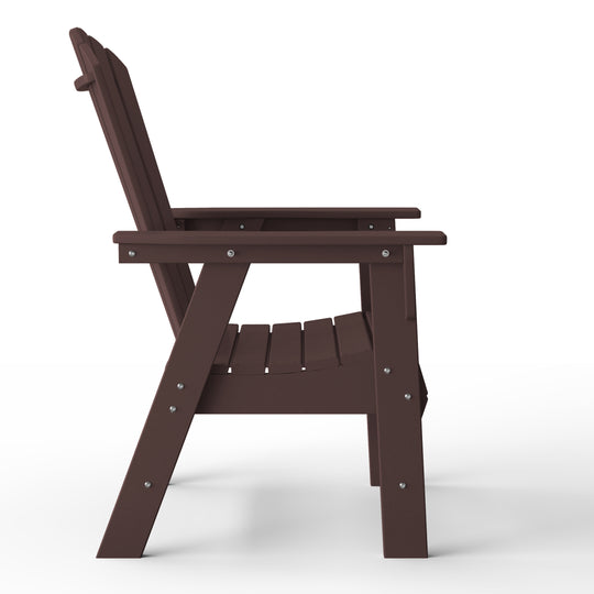 Dylan Outdoor Patio Shell-back Adirondack Dining Chair Weather Resistant