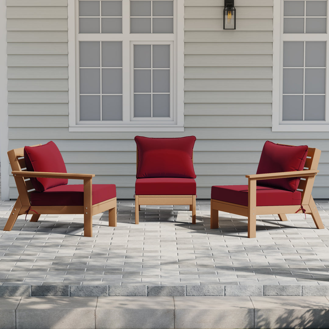 Avalon Outdoor Patio HDPE Sectional Sofa with Patio Cushions