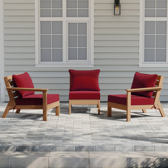 Avalon Outdoor Patio HDPE Sectional Sofa with Patio Cushions