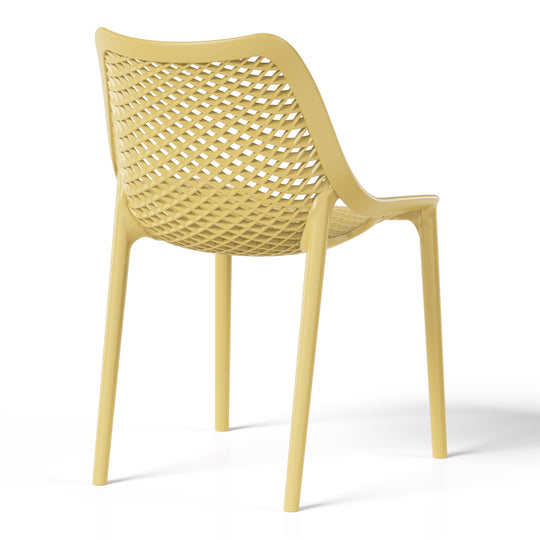 Playa Outdoor Stackable Modern Plastic Dining Chairs (Set of 2)