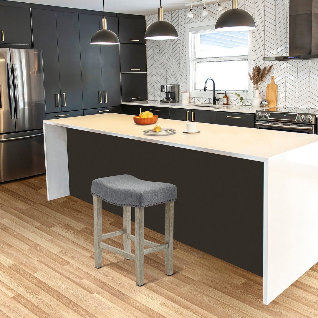 Lenox 24" upholstered nail head bar counter stool