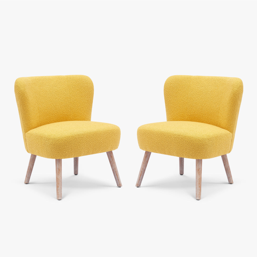 Genevieve 25" Wide Upholstered Boucle Accent Chairs (Set of 2)