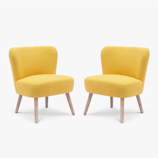Genevieve 25" Wide Upholstered Boucle Accent Chairs (Set of 2)