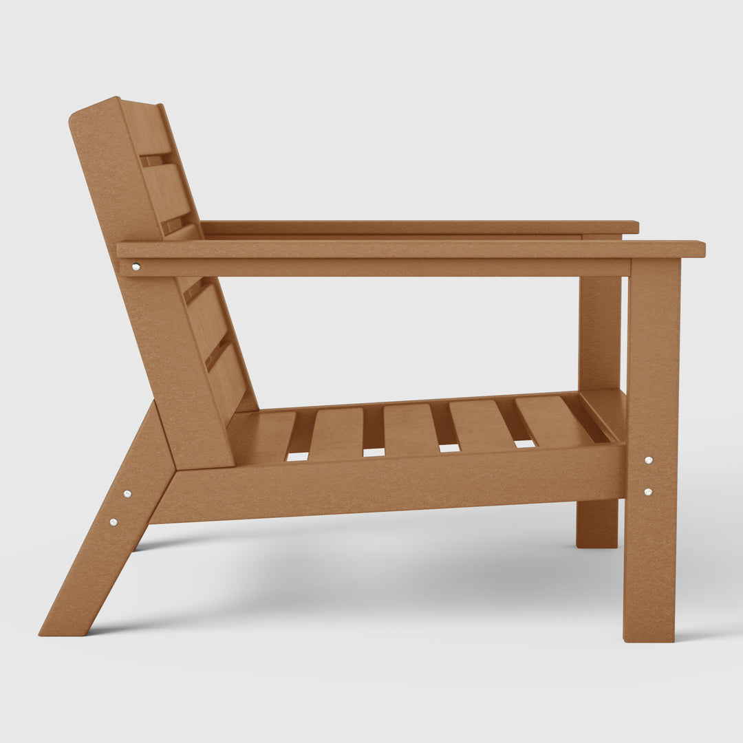 Avalon Outdoor Modern HDPE Patio Club Chair with Deep Seat Cushions