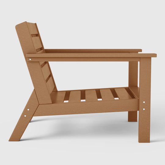 Avalon Outdoor Modern HDPE Patio Club Chair with Deep Seat Cushions