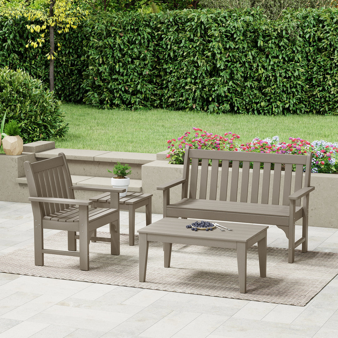 Malibu 4-Piece HDPE Outdoor Patio Furniture Couch Set
