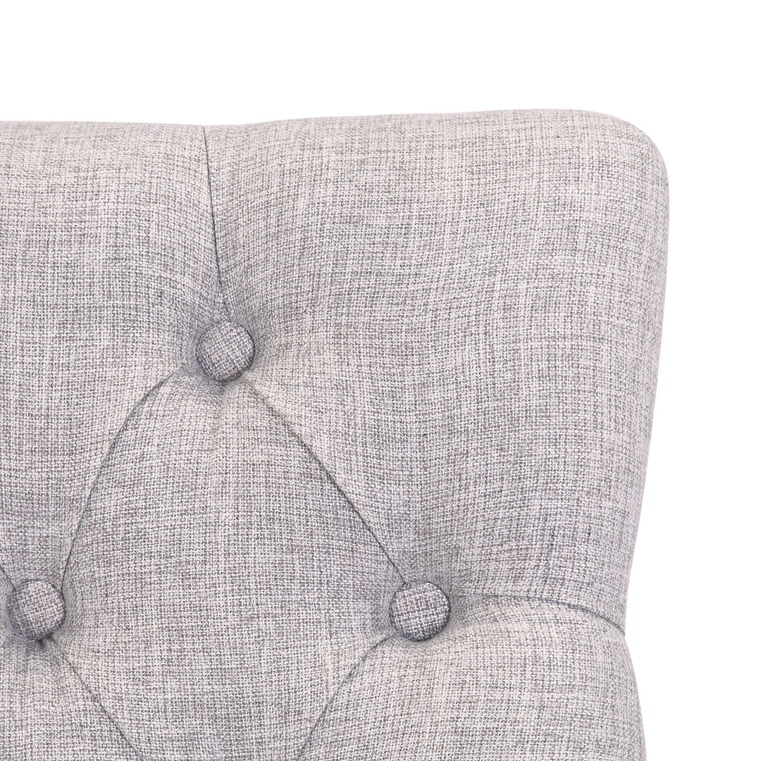 Hayes 24" Upholstered Tufted Wood Counter Stool, Antique Gray