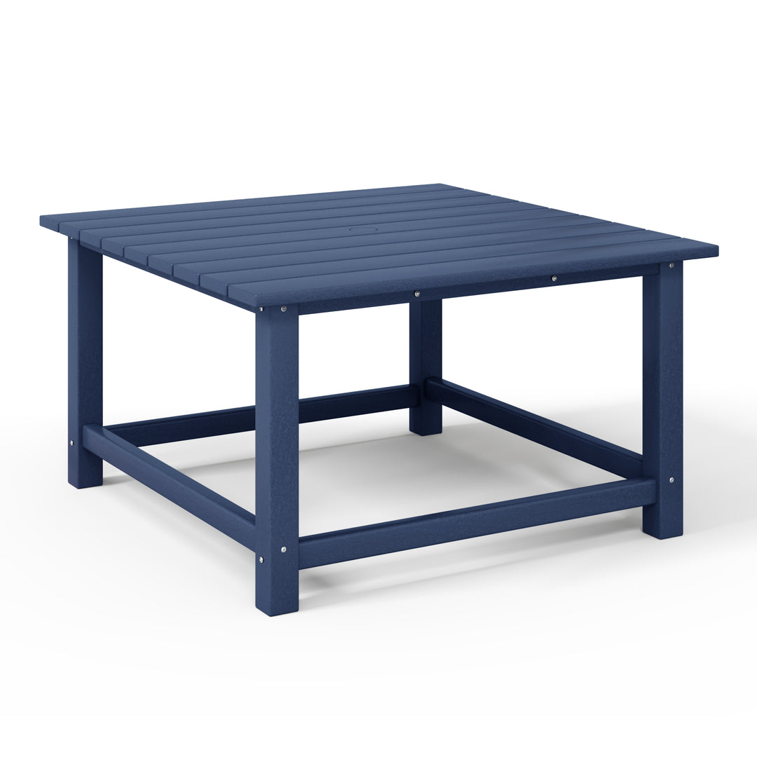 Malibu Low Outdoor HDPE Square Patio Coffee Table