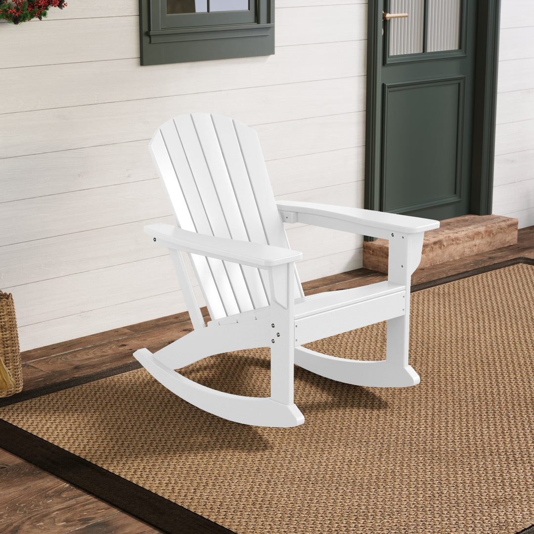 Dylan Outdoor Patio Poly Plastic Adirondack Rocking Chair