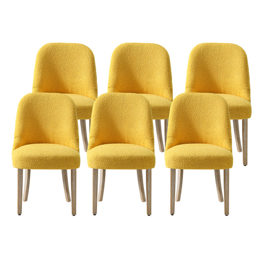 Genevieve Mid-Century Modern Upholstered Boucle Dining Chair (Set of 6)