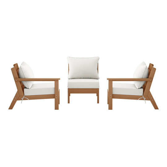 Avalon Outdoor Patio HDPE Sectional Sofa with Patio Cushions