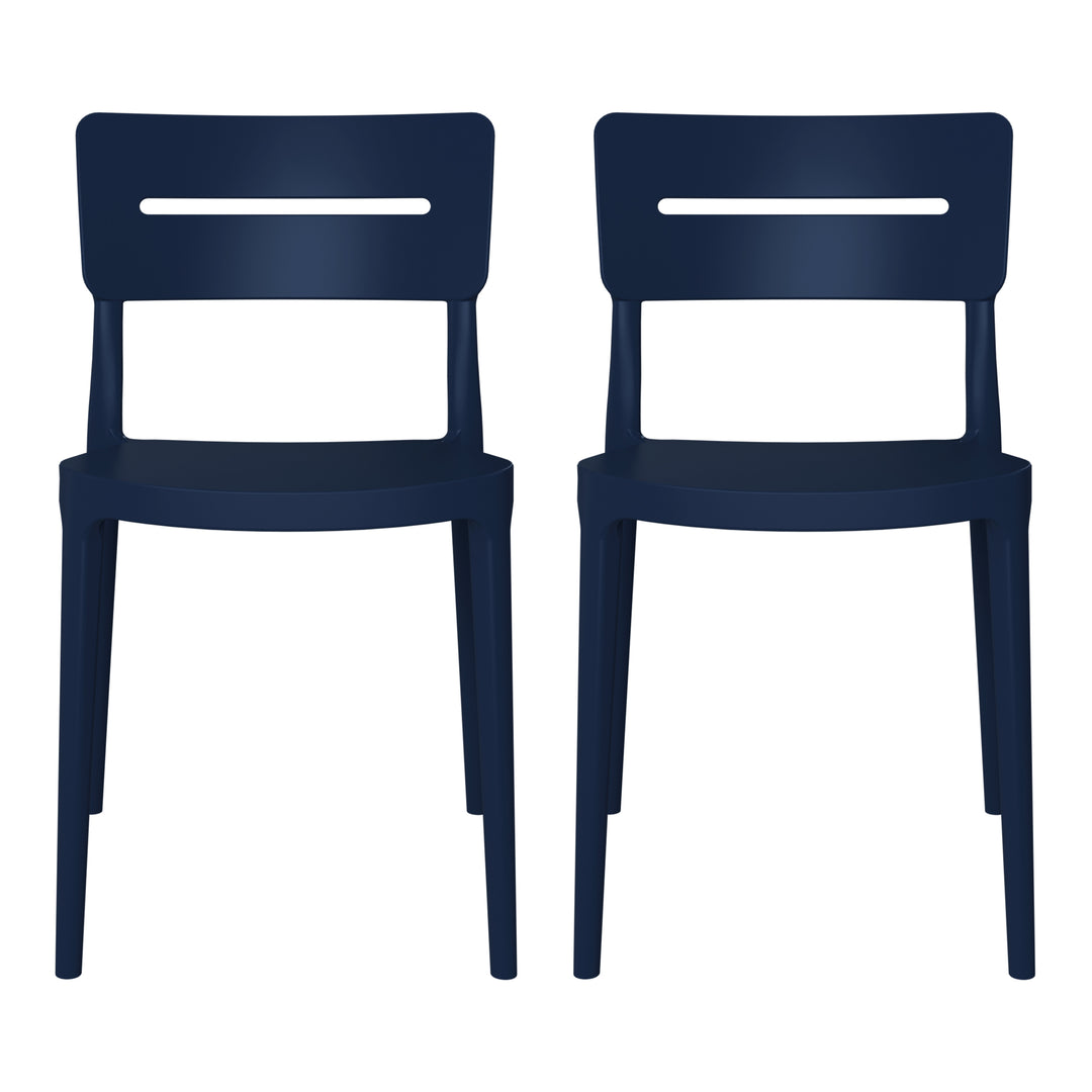 Playa Outdoor Modern Stackable Plastic Patio Dining Chairs (Set of 2)