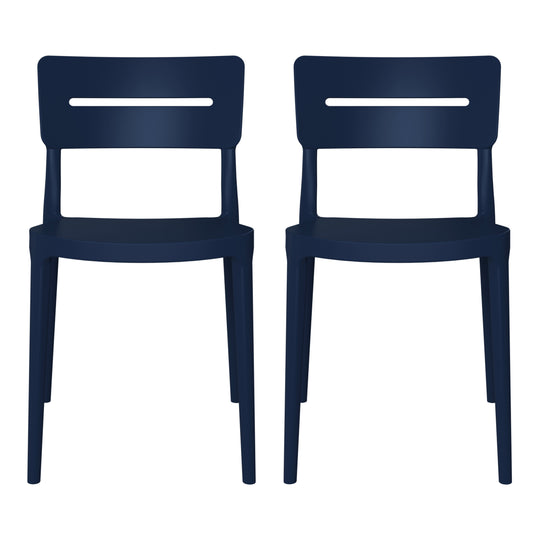 Playa Outdoor Modern Stackable Plastic Patio Dining Chairs (Set of 2)