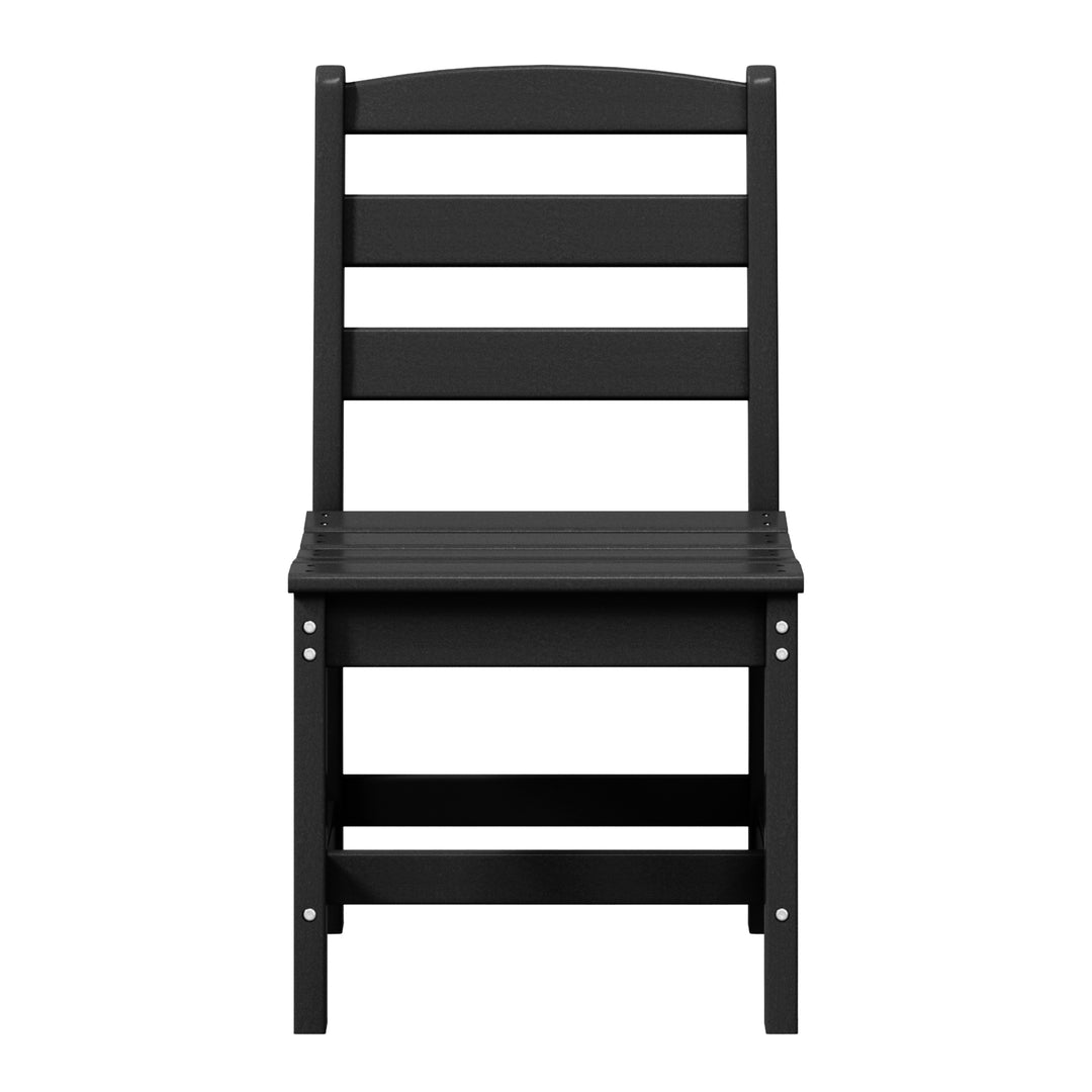 Ashore Outdoor HDPE Patio Classic Armless Dining Side Chair