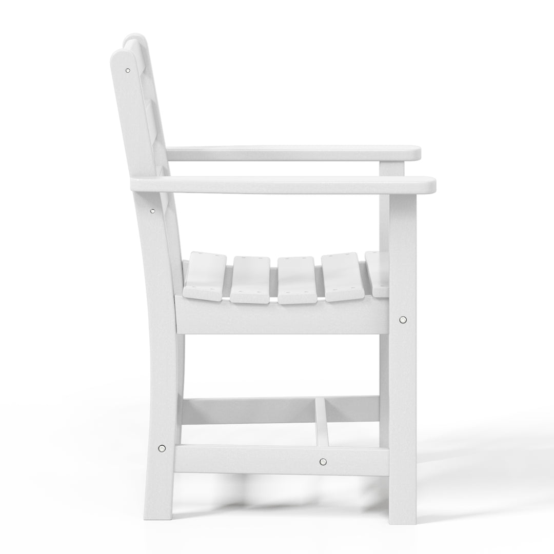 Ashore Outdoor HDPE Patio Classic Dining Arm Chair
