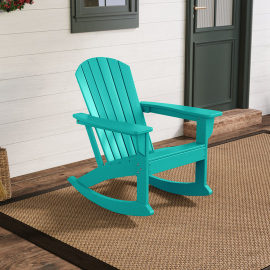 Dylan Outdoor Patio Poly Plastic Adirondack Rocking Chair