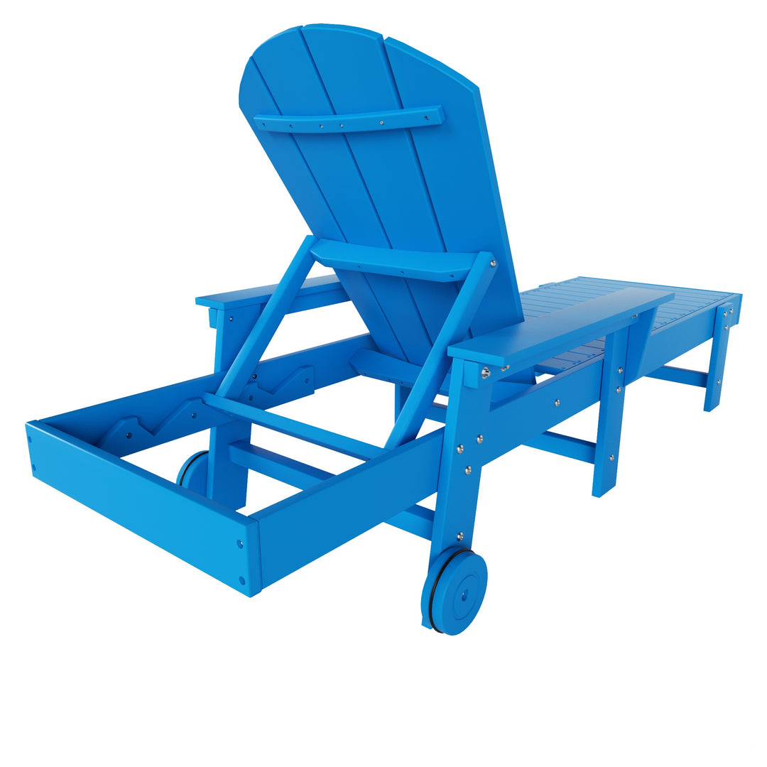 Malibu Reclining Chaise Lounge With Arms & Wheels