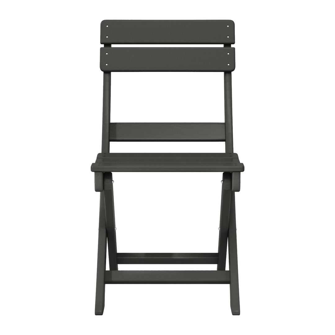 Malibu 3-Piece Outdoor HDPE Folding Patio Bistro Table and Chairs