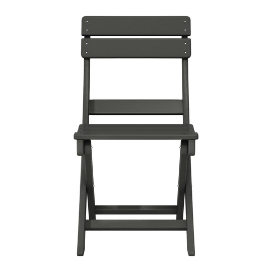 Malibu 3-Piece Outdoor HDPE Folding Patio Bistro Table and Chairs