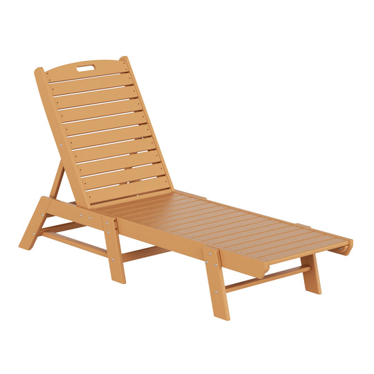 Malibu Poly Reclining Outdoor Patio Chaise Lounge Chair Adjustable