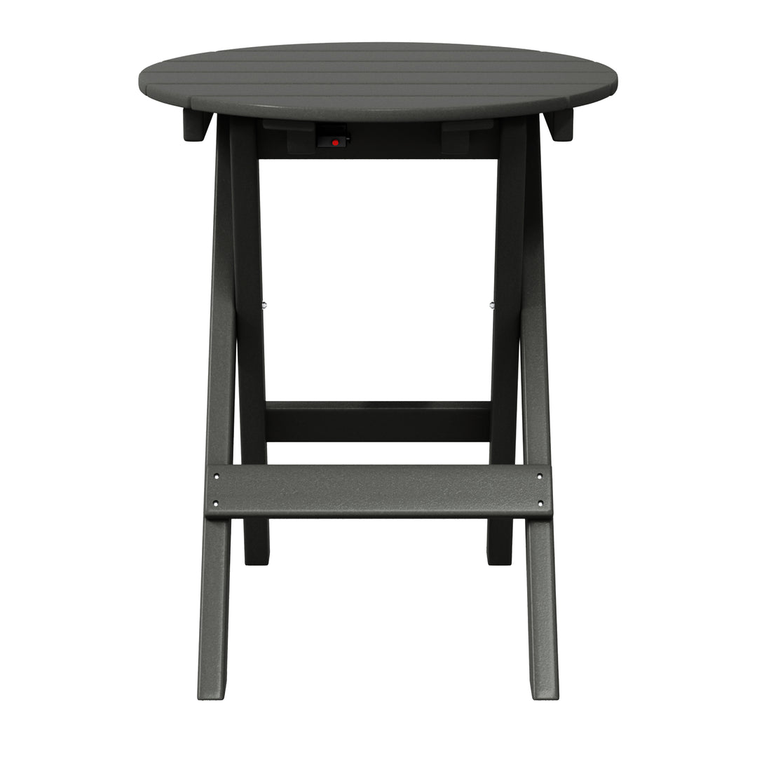 Malibu HDPE Outdoor 24.5 Inch Round Portable Folding Patio Dining Table