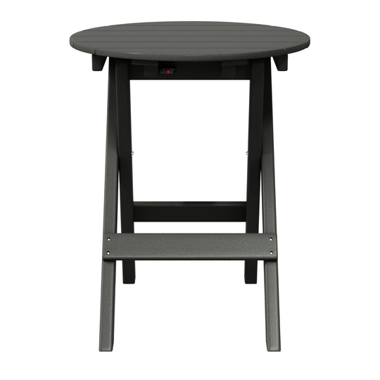 Malibu HDPE Outdoor 24.5 Inch Round Portable Folding Patio Dining Table