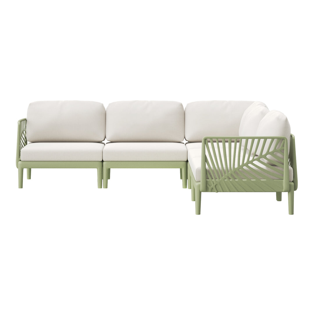 Playa Modern 5-Piece Polypropylene Resin Modular L Shaped Corner Patio Furniture Sectional