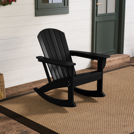 Dylan Outdoor Patio Poly Plastic Adirondack Rocking Chair