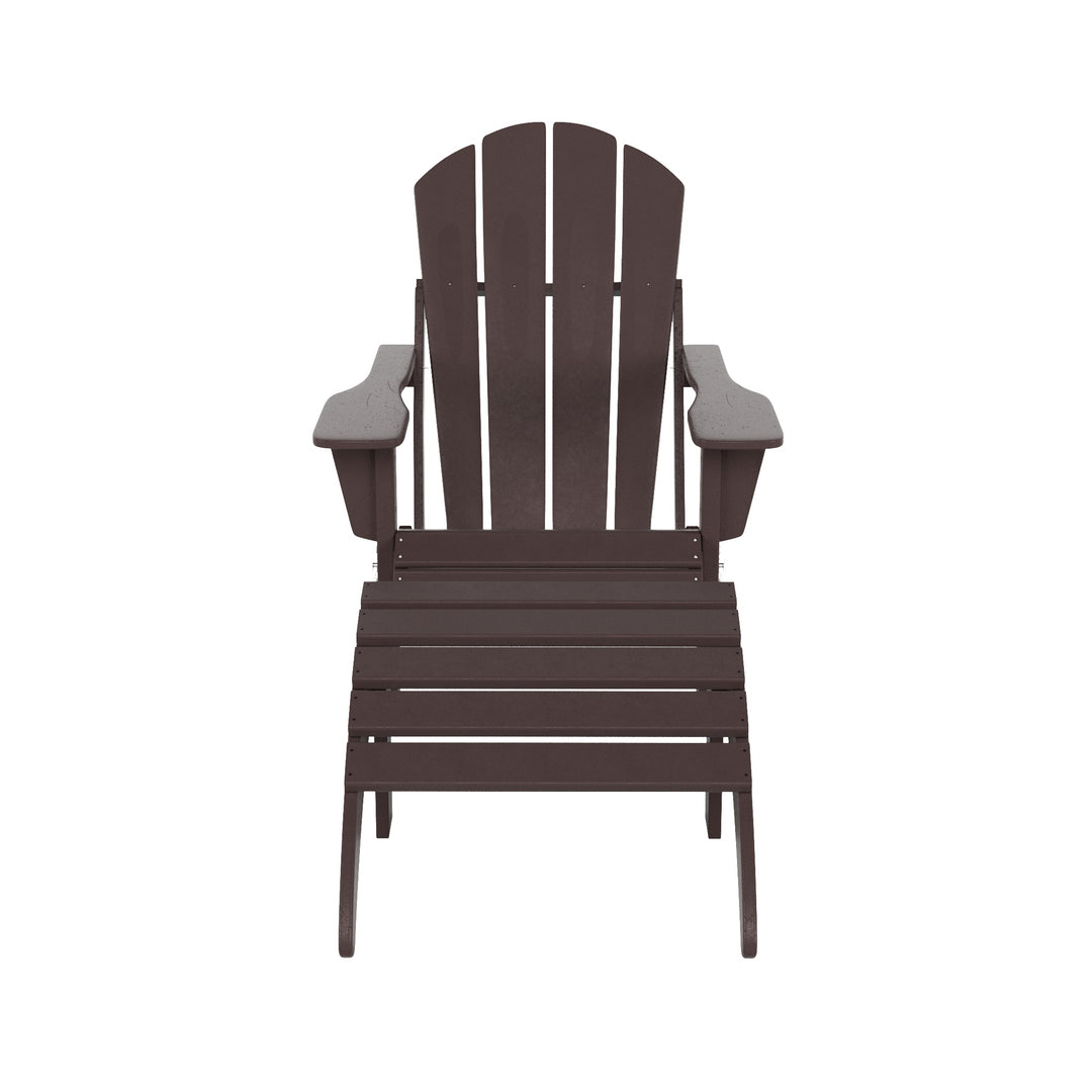Malibu 2 piece set classic Adirondack chair with ottoman (1 seater)
