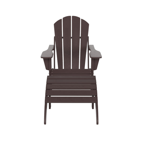Malibu 2 piece set classic Adirondack chair with ottoman (1 seater)