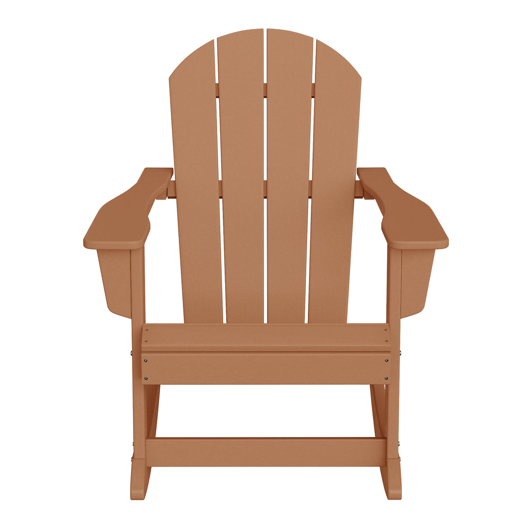 Malibu 3-Piece set Outdoor / Patio Poly Adirondack rocking chairs with a side table ( 2 seater )