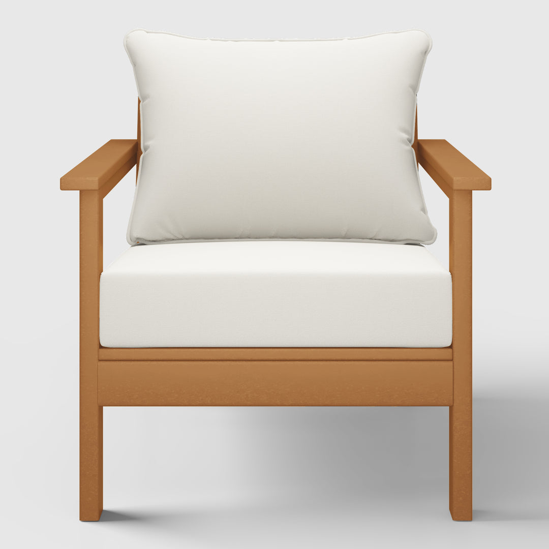 Avalon Outdoor Modern HDPE Patio Club Chair with Deep Seat Cushions