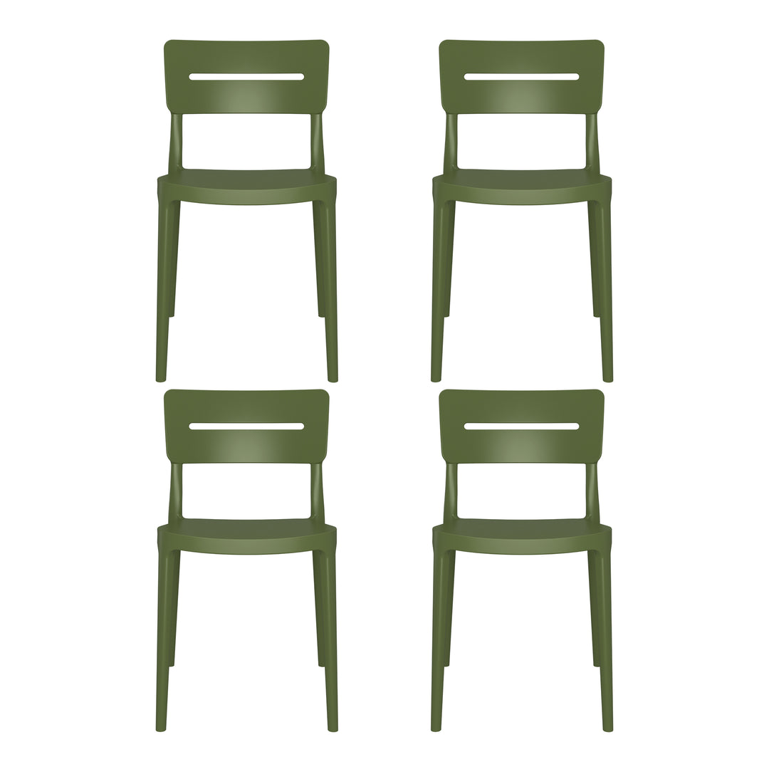 Playa Outdoor Modern Stackable Plastic Patio Dining Chairs (Set of 4)