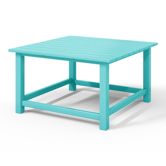 Malibu Low Outdoor HDPE Square Patio Coffee Table