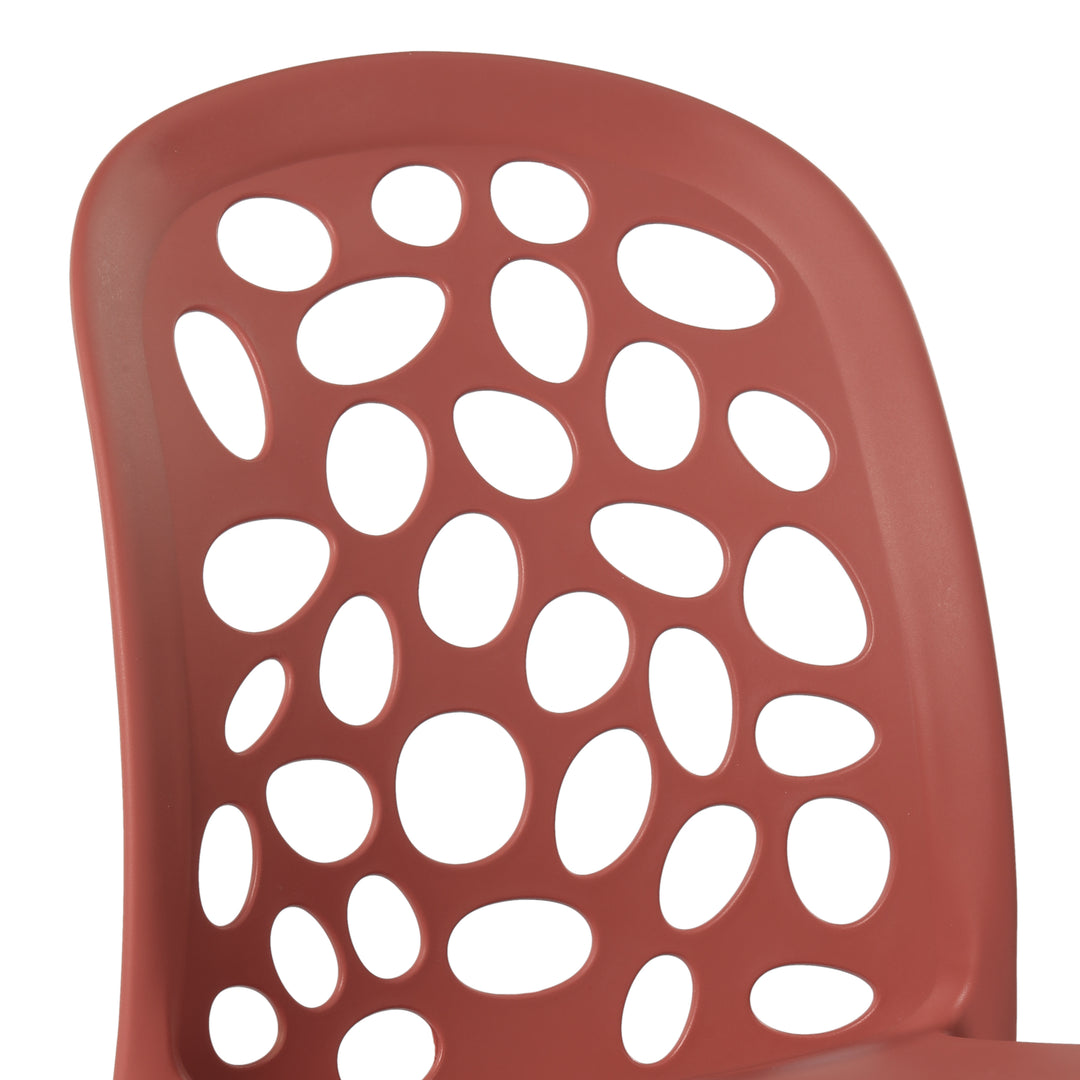 Playa Outdoor Modern Stackable Patio Dining Chairs (Set of 2)